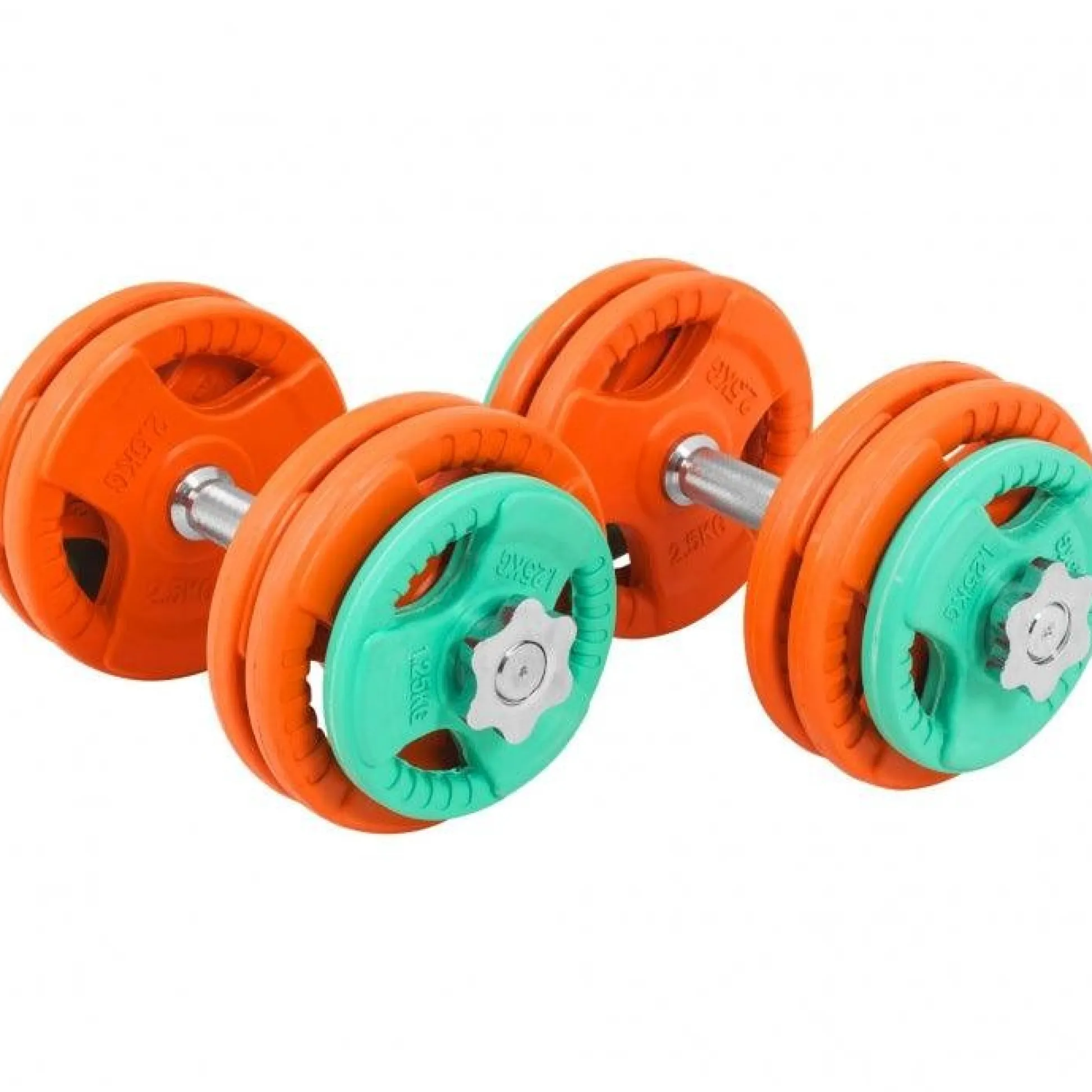 Gorilla Sports Kurzhantel Set Gummi Gripper 30 kg mit Verschlüssen Verschieden Outlet