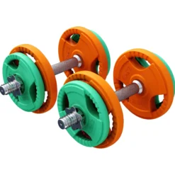 Gorilla Sports Kurzhantel Set Gummi Gripper 20 kg mit Verschlüssen Verschieden Best