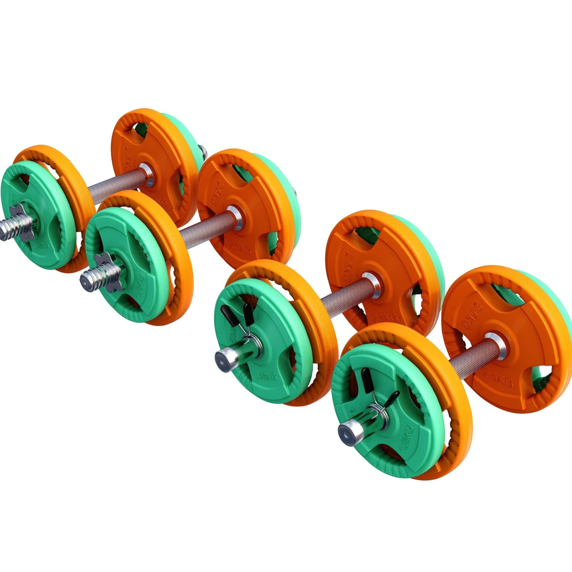 Gorilla Sports Kurzhantel Set Gummi Gripper 20 kg mit Verschlüssen Verschieden Best