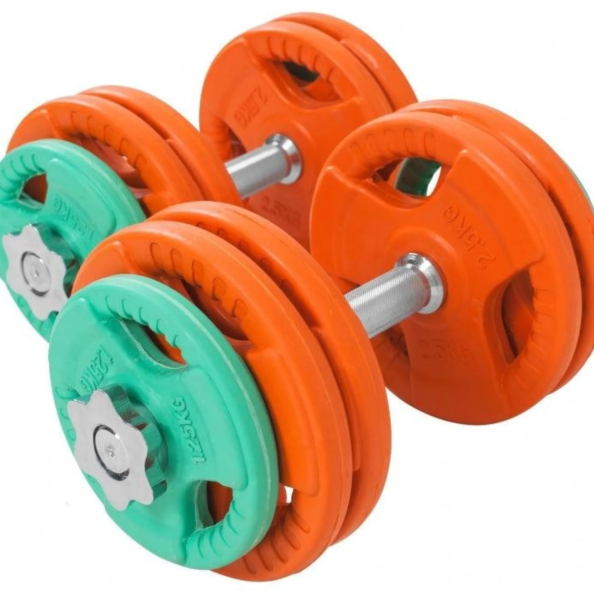 Gorilla Sports Kurzhantel Set Gummi Gripper 30 kg mit Verschlüssen Verschieden