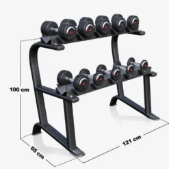 Gorilla Sports Kurzhantel Set Gummi 90 kg inkl, Ablage Schwarz Best