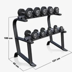 Gorilla Sports Kurzhantel Set Gummi 90 kg inkl, Ablage Schwarz Best