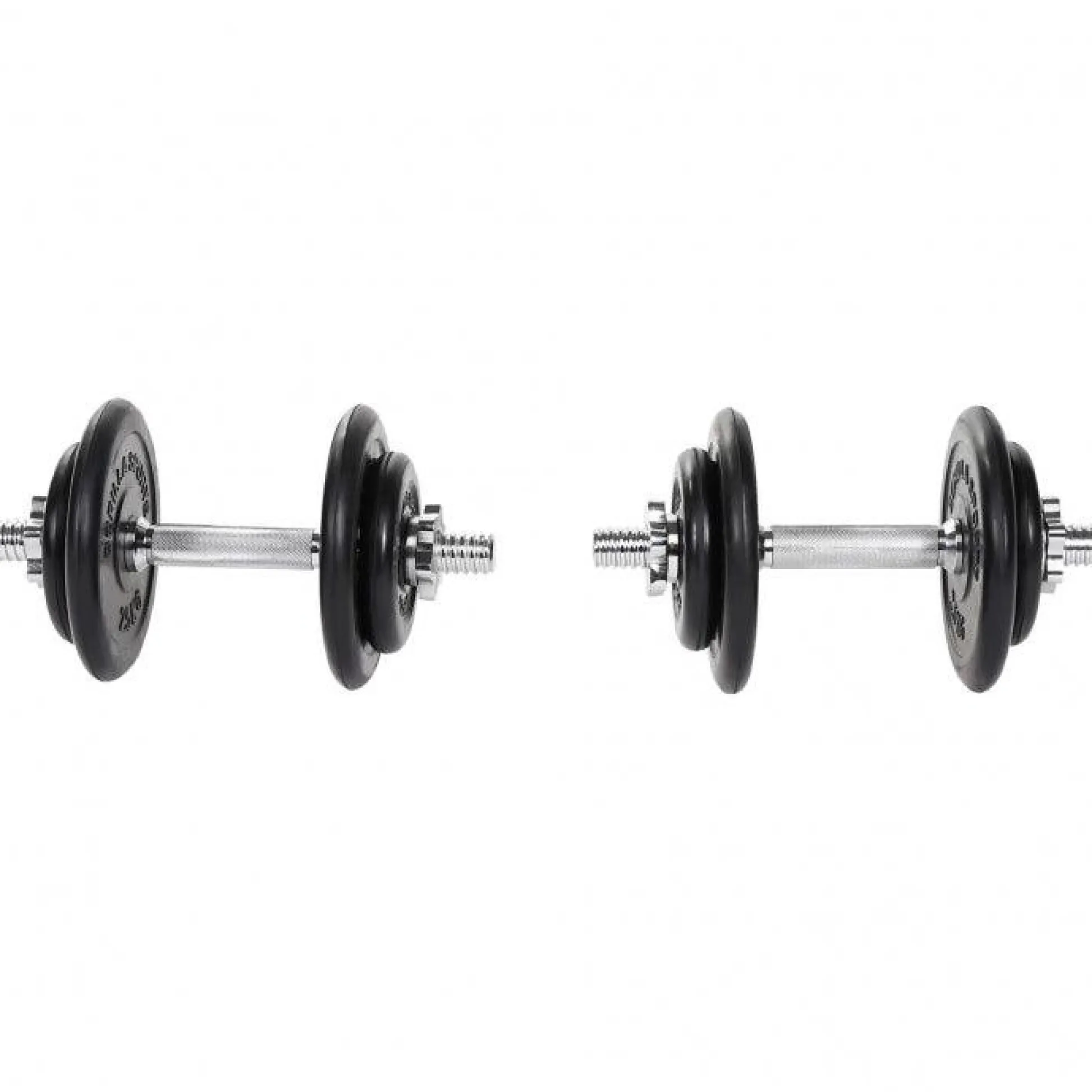 Gorilla Sports Kurzhantel Set Gummi 20 kg mit Sternverschlüssen Schwarz / Silber Online
