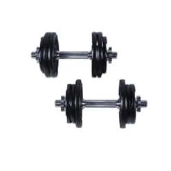 Gorilla Sports Kurzhantel Set Gusseisen Gripper 27,5 kg mit Sternverschlüssen Schwarz / Silber Clearance