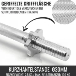 Gorilla Sports Kurzhantel Set Gusseisen Gripper 27,5 kg mit Sternverschlüssen Schwarz / Silber Clearance