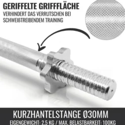 Gorilla Sports Kurzhantel Set Gusseisen Gripper 30 kg mit Sternverschlüssen Silber New