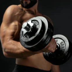 Gorilla Sports Kurzhantel Set Gusseisen 30 kg Silber New