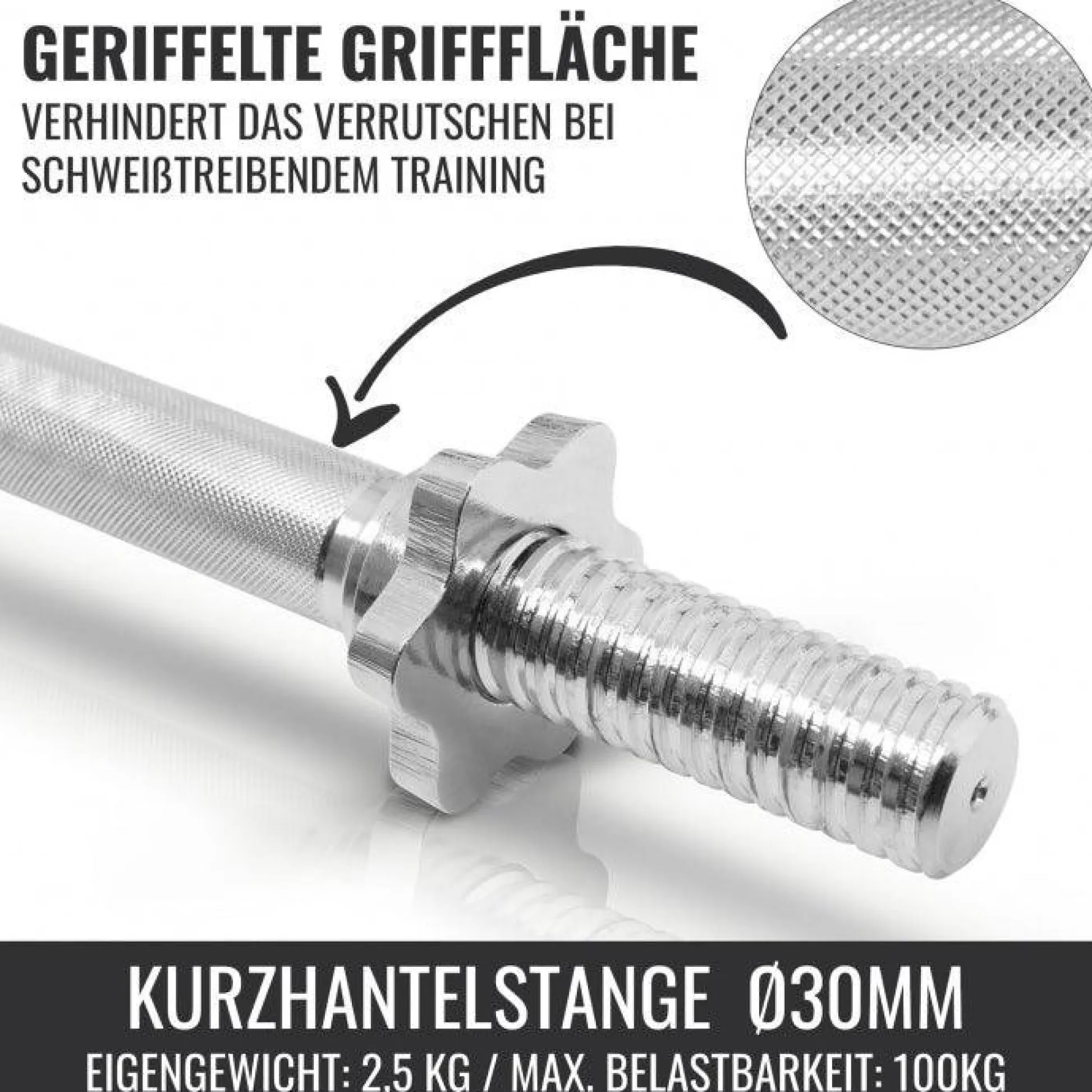Gorilla Sports Kurzhantel Set Gusseisen 20 kg mit Sternverschlüssen Silber Clearance