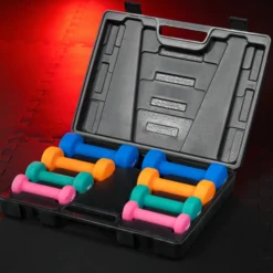 Gorilla Sports Kurzhantel Set Gymnastik Neopren 10 kg mit Koffer Verschieden Clearance