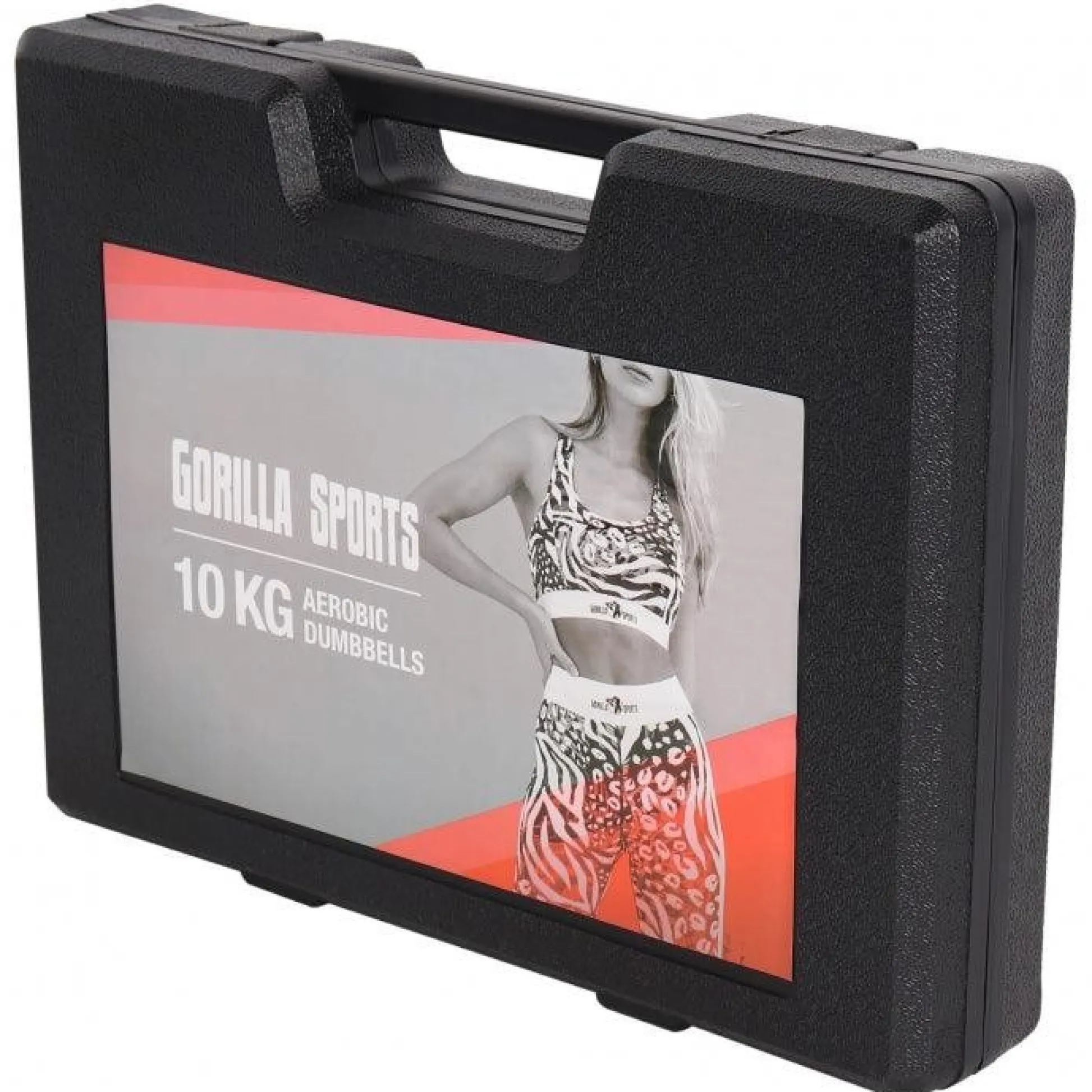 Gorilla Sports Kurzhantel Set Gymnastik Neopren 10 kg mit Koffer Verschieden Clearance