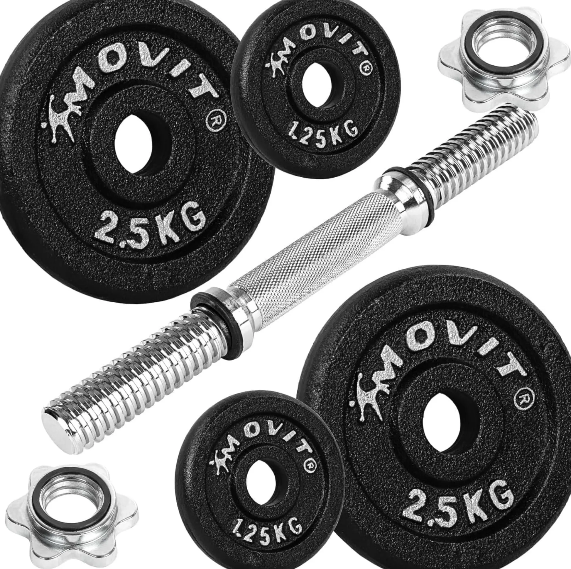 MOVIT Kurzhantel Set 10 - 30 kg Schwarz Hot