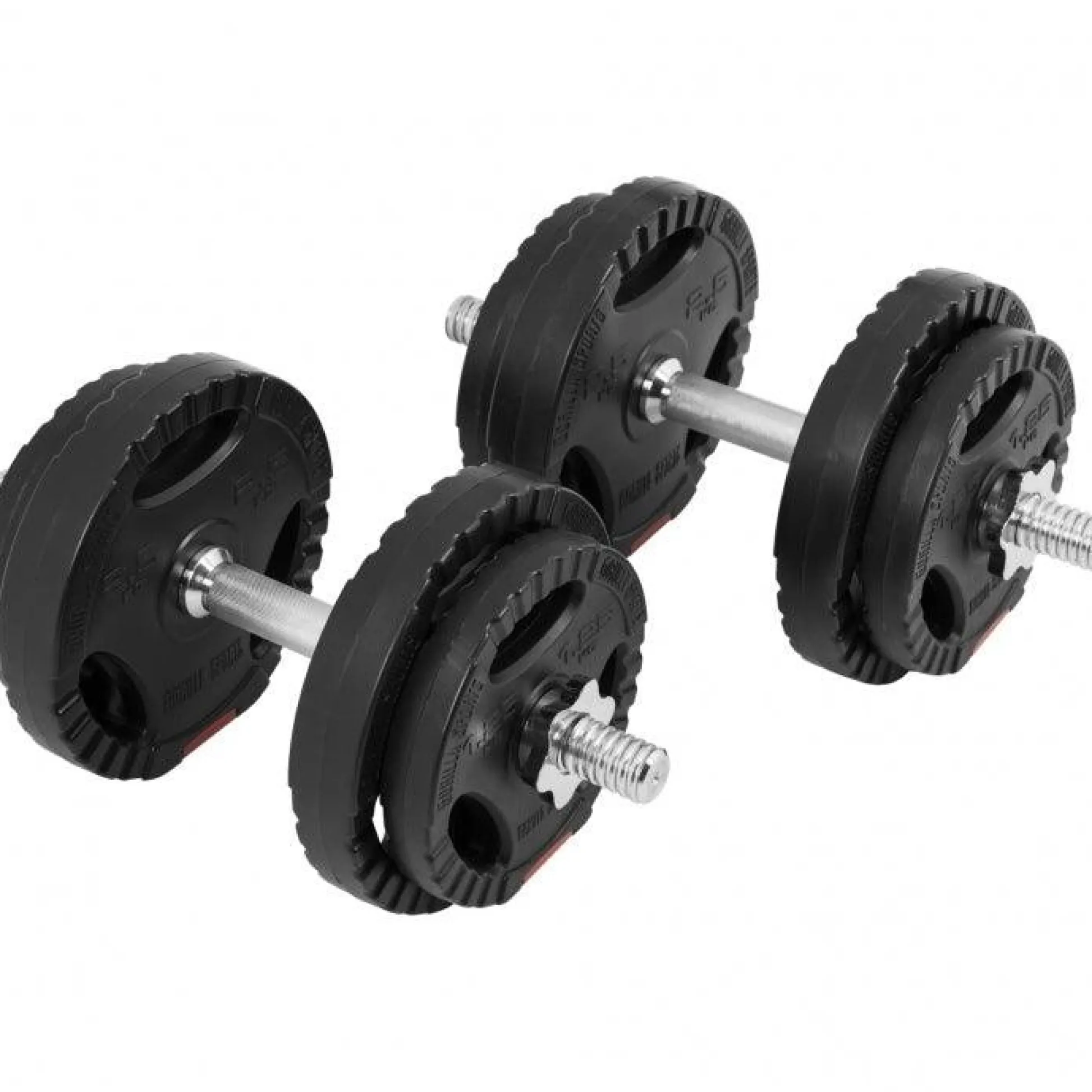 Gorilla Sports Kurzhantel Set Kunststoff Gripper 20 kg mit Sternverschlüssen Schwarz / Silber Discount