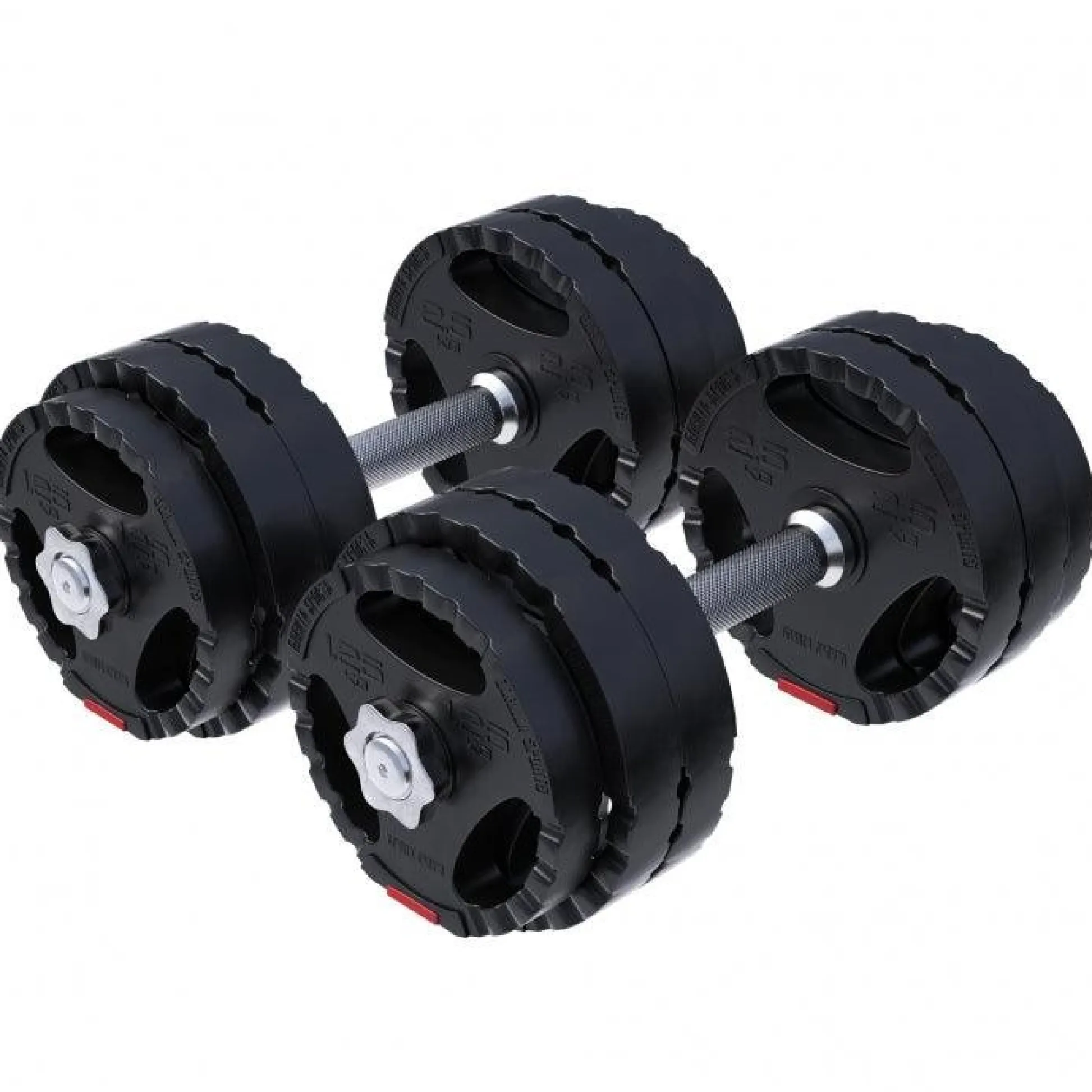 Gorilla Sports Kurzhantel Set Kunststoff Gripper 30 kg mit Sternverschlüssen Schwarz / Silber Hot