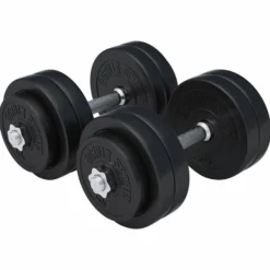 Gorilla Sports Kurzhantel Set Kunststoff 20/30 kg mit Sternverschlüssen Schwarz Best