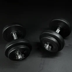 Gorilla Sports Kurzhantel Set Kunststoff 20/30 kg mit Sternverschlüssen Schwarz Best