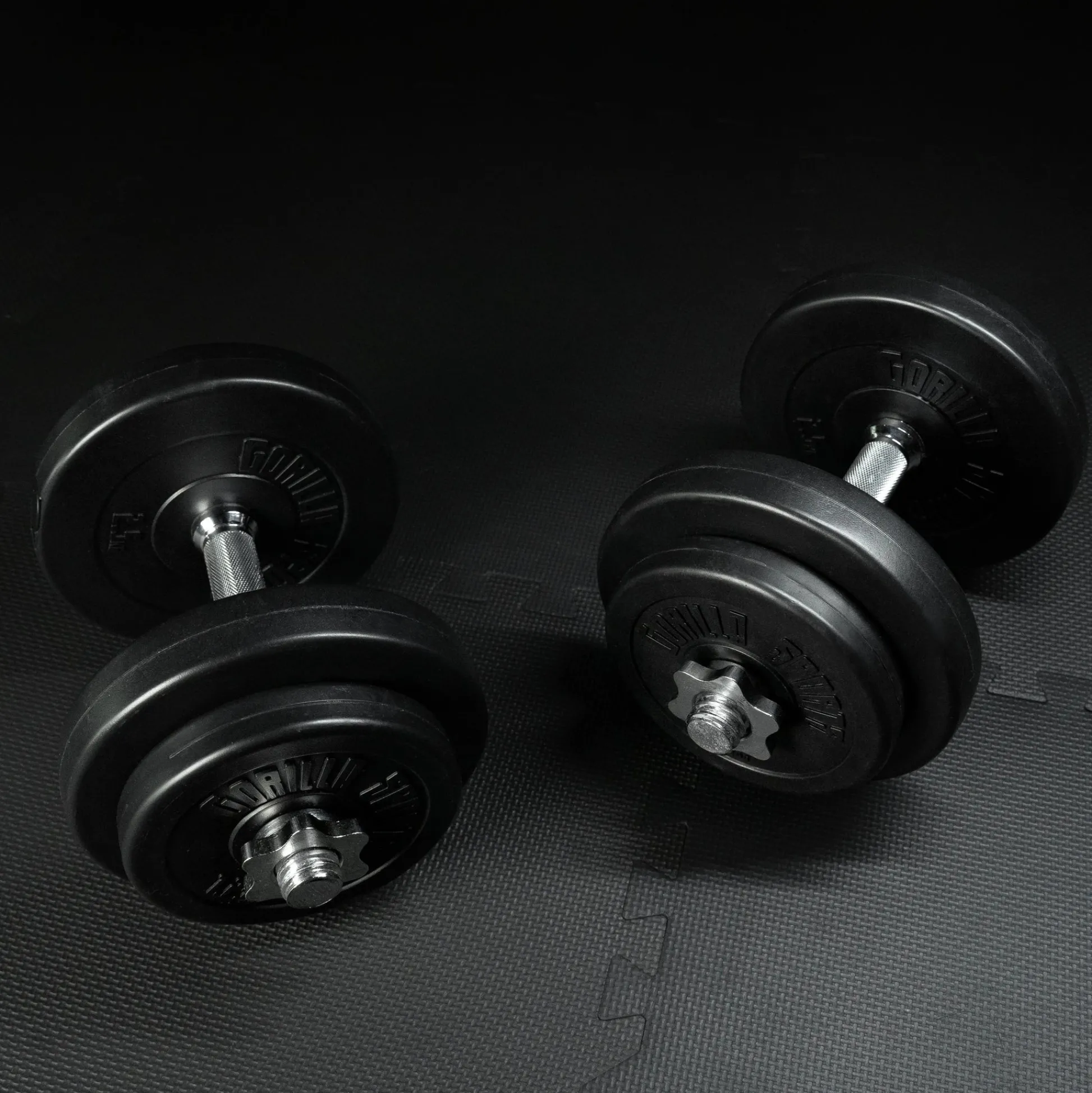 Gorilla Sports Kurzhantel Set Kunststoff 20/30 kg mit Sternverschlüssen Schwarz New