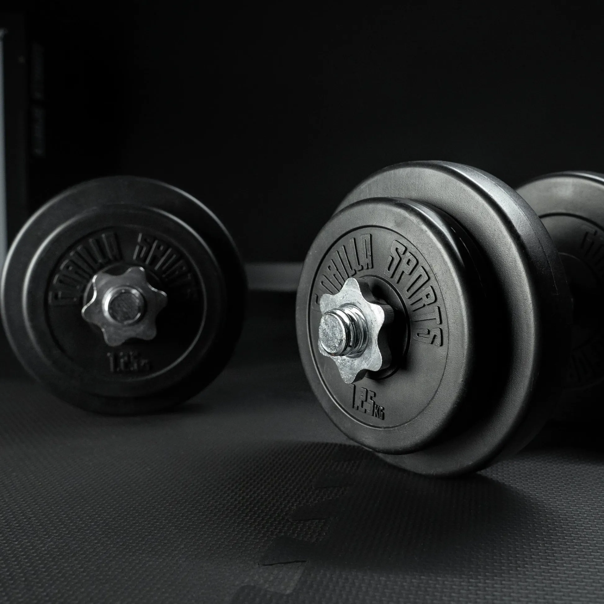 Gorilla Sports Kurzhantel Set Kunststoff 20/30 kg mit Sternverschlüssen Schwarz New