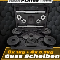 ScSports Kurzhantel Set mit Koffer 15 - 20 kg Schwarz Clearance