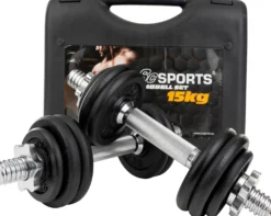 ScSports Kurzhantel Set mit Koffer 15 - 20 kg Schwarz Clearance