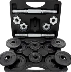 ScSports Kurzhantel Set mit Koffer 15 - 20 kg Schwarz Clearance