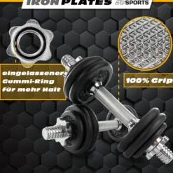 ScSports Kurzhantel Set mit Koffer 15 - 20 kg Schwarz Clearance