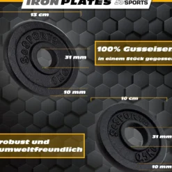 ScSports Kurzhantel Set mit Koffer 15 - 20 kg Schwarz Outlet