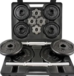 ScSports Kurzhantel Set mit Koffer 15 - 20 kg Schwarz Outlet