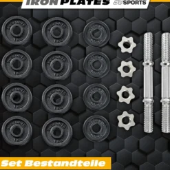 ScSports Kurzhantel Set mit Koffer 15 - 20 kg Schwarz Outlet