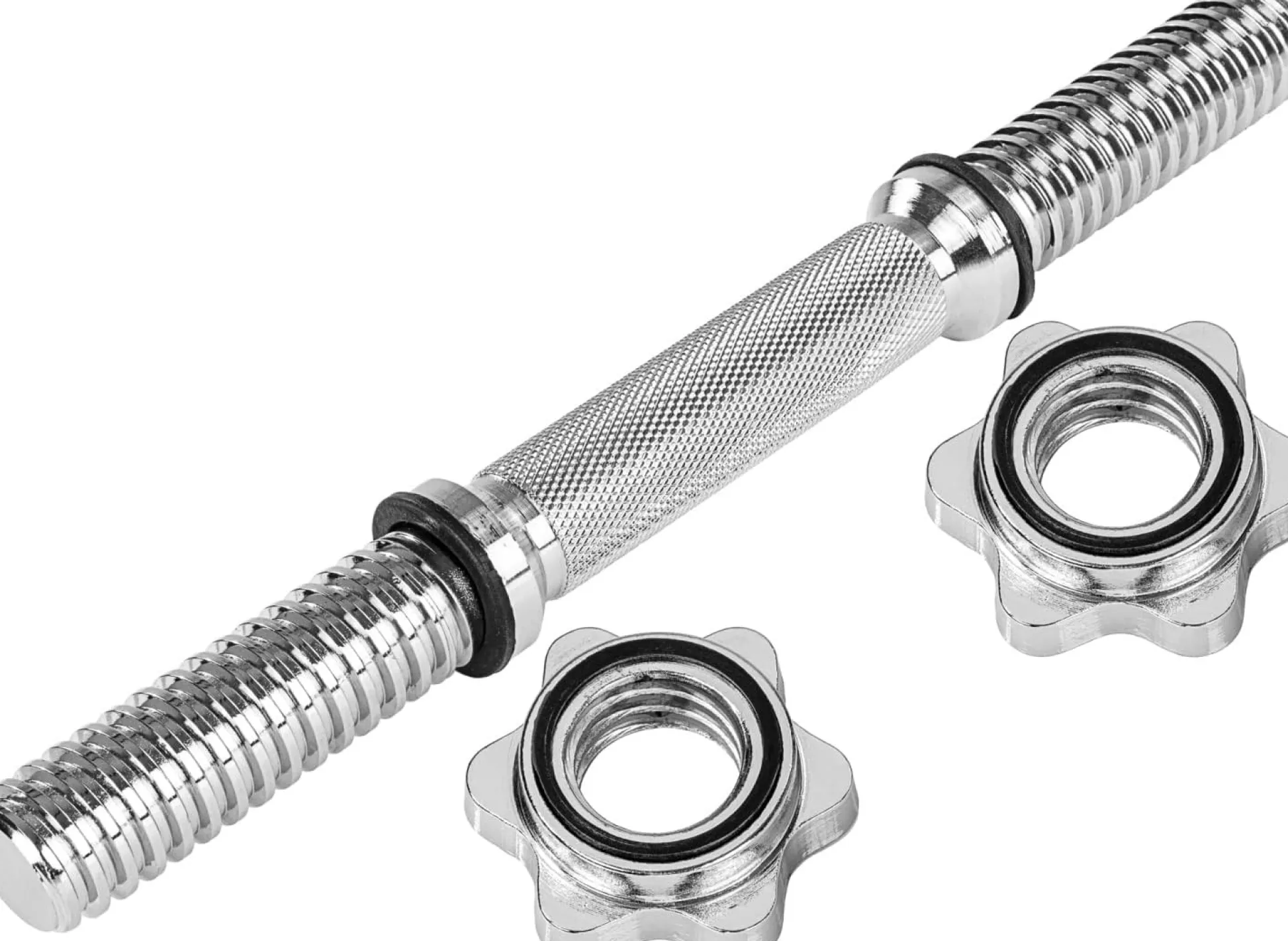 MOVIT Kurzhantel Stange 35 cm mit Verschlüssen Silber Hot
