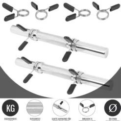 Gorilla Sports Kurzhantel Stange 35 und 42 cm mit Verschlüssen Silber Online
