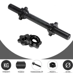 Gorilla Sports Kurzhantel Stange 35 und 42 cm mit Verschlüssen Silber Online