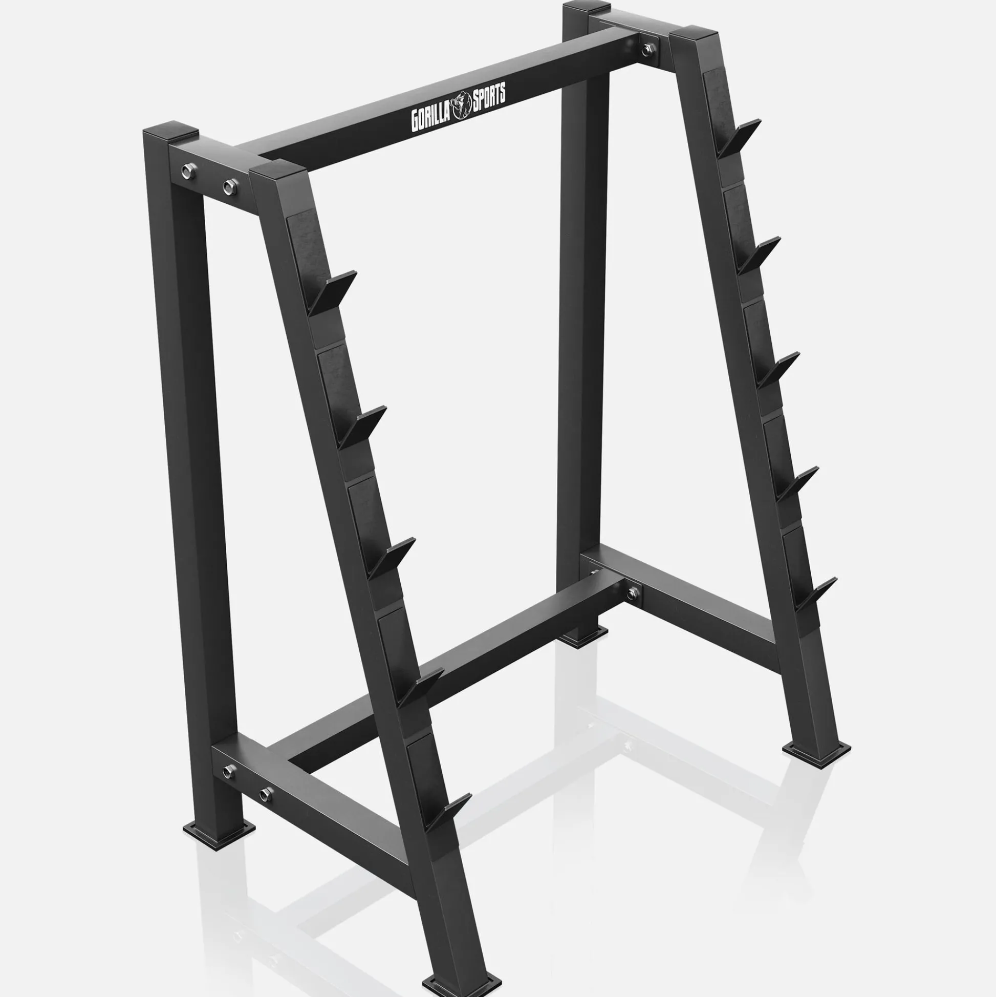Gorilla Sports Langhantelablage für 5 Hantelstangen Weiss