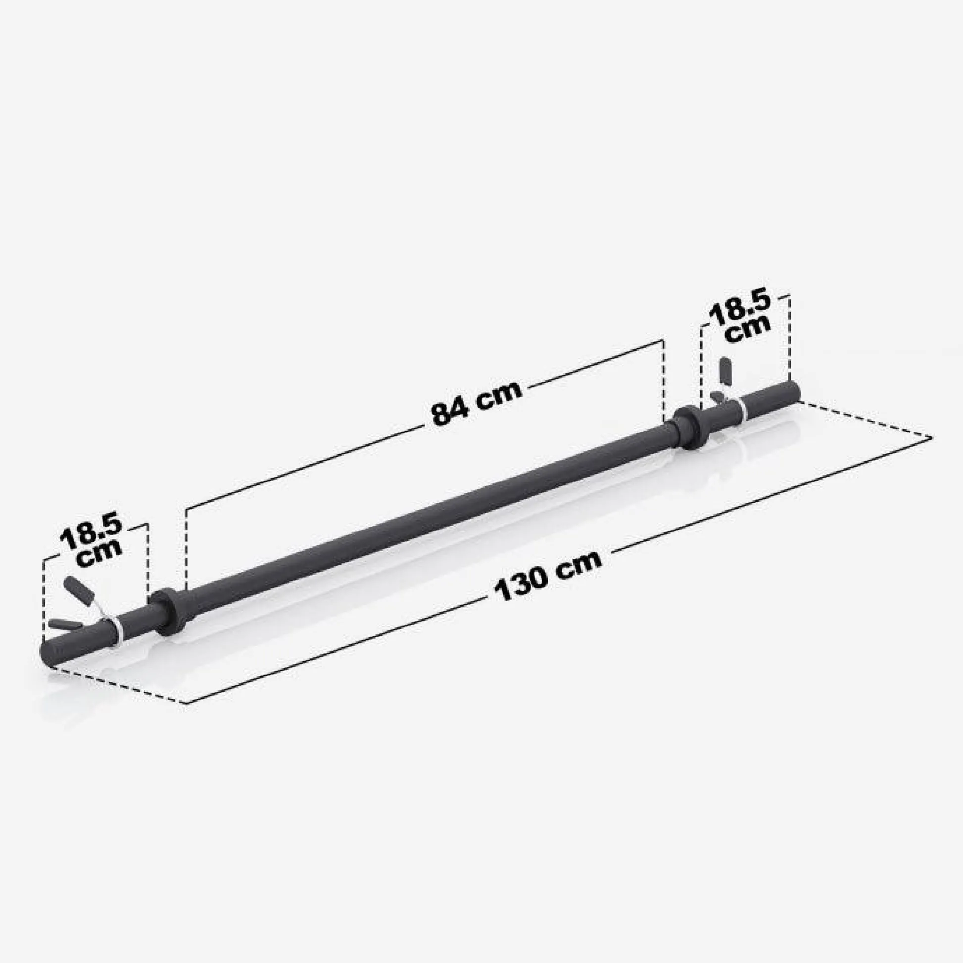 Gorilla Sports Langhantel Aerobic 130 cm mit Federverschlüssen Schwarz New