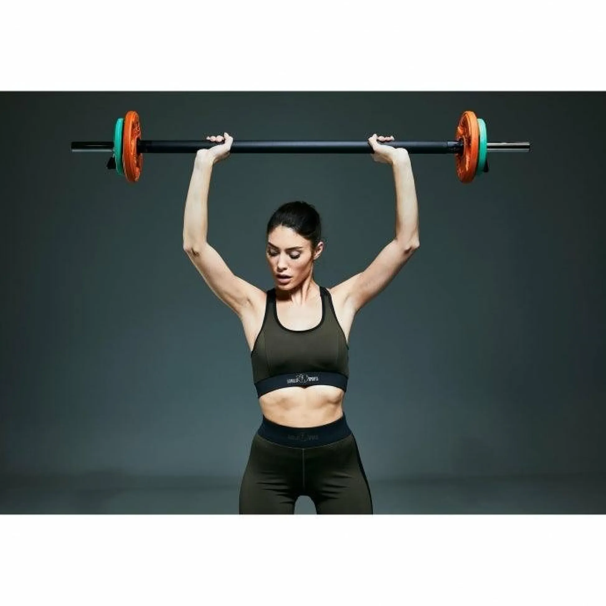Gorilla Sports Langhantel Aerobic 130 cm mit Federverschlüssen Schwarz / Silber Outlet