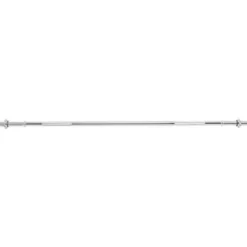 Gorilla Sports Langhantel 170 cm extra breiter Griff mit Sternverschlüssen Silber