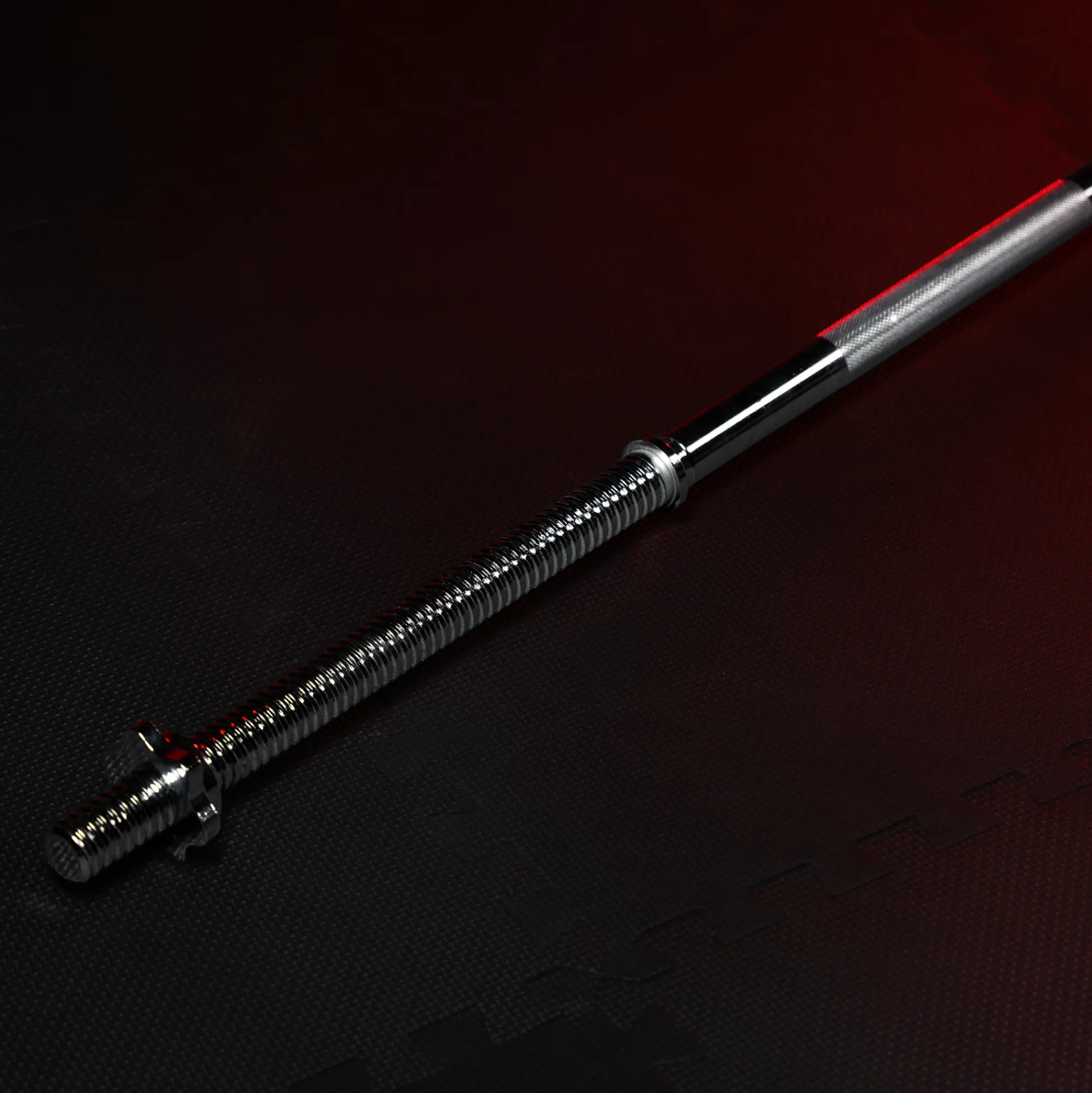 Gorilla Sports Langhantel 170 cm extra breiter Griff mit Sternverschlüssen Silber