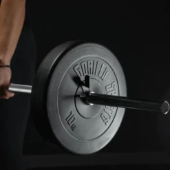 Gorilla Sports Langhantel 150 cm mit Federverschlüssen Silber Hot