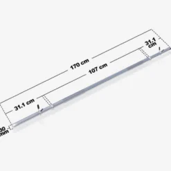 Gorilla Sports Langhantel 170 cm mit Federverschlüssen Silber Sale