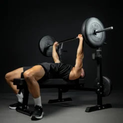 Gorilla Sports Langhantel 170 cm mit Sternverschlüssen Schwarz Discount