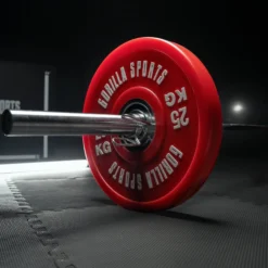 Gorilla Sports Langhantel Olympia 218 cm mit Verschlüssen Silber