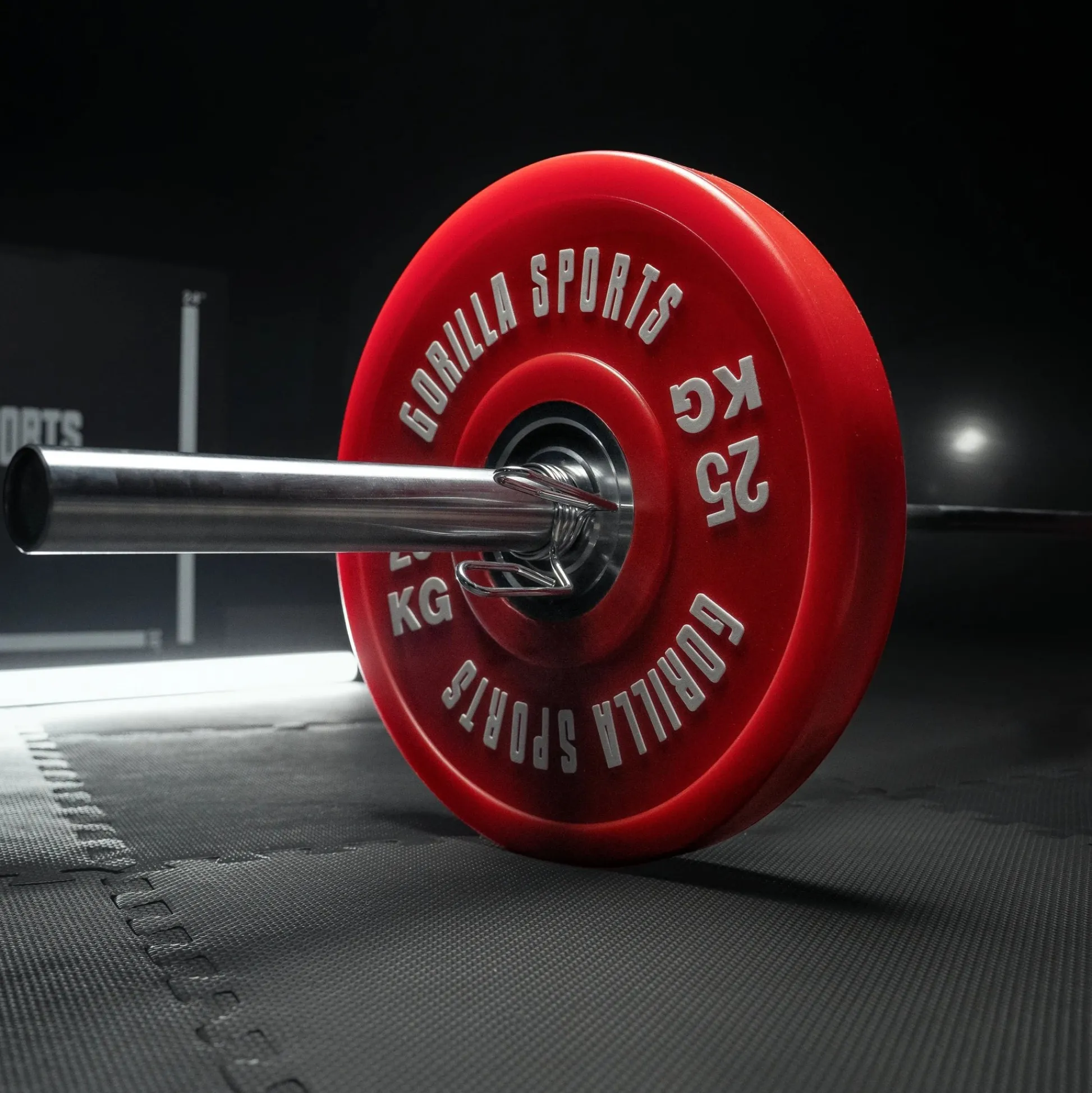 Gorilla Sports Langhantel Olympia 218 cm mit Verschlüssen Silber