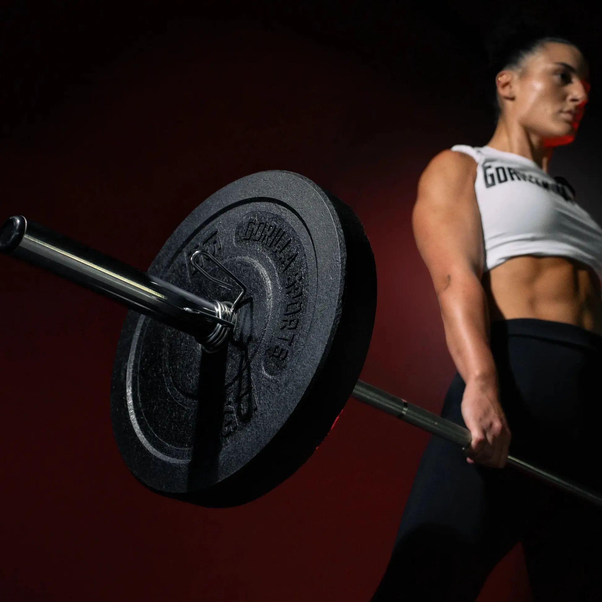 Gorilla Sports Langhantel Olympia 218 cm mit Verschlüssen Silber