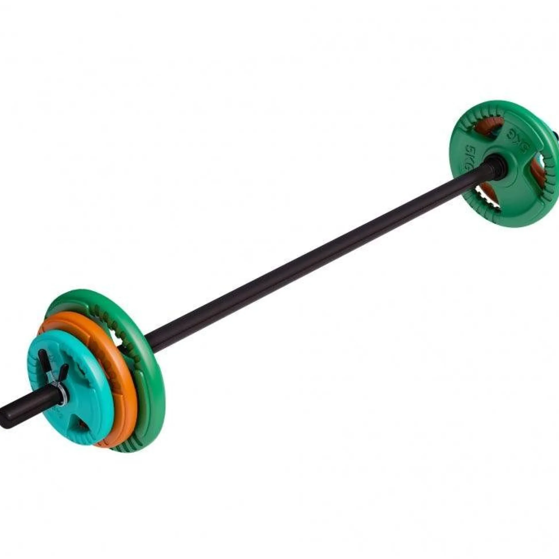Gorilla Sports Langhantel Set Aerobic Gummi Gripper 19,5 kg Verschieden Outlet