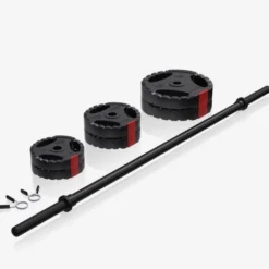 Gorilla Sports Langhantel Set Aerobic Kunststoff 20 kg Schwarz / Rot Best