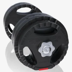 Gorilla Sports Langhantel Set Gripper Kunststoff 60 - 130 kg mit Sternverschlüssen Silber / Schwarz Outlet