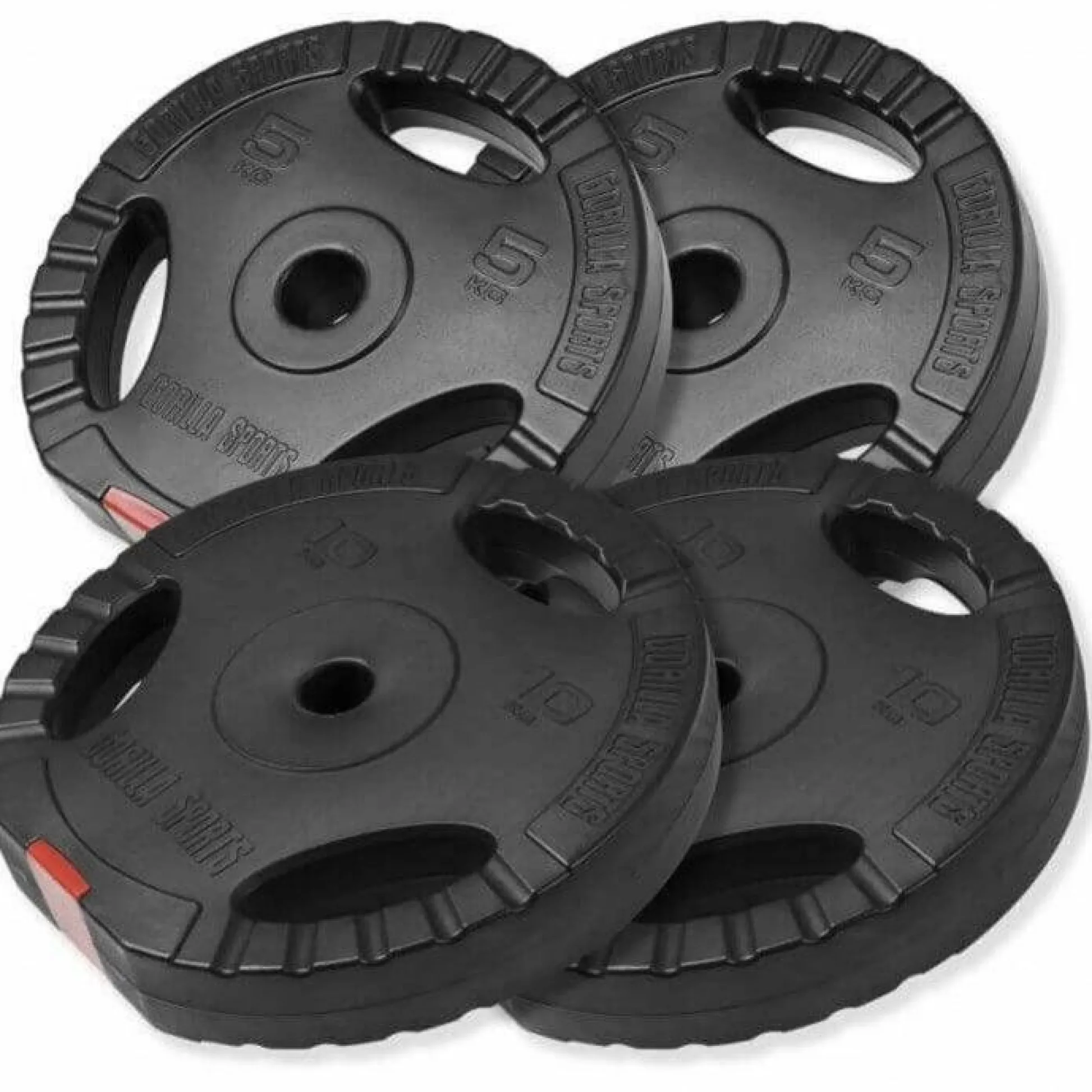Gorilla Sports Langhantel Set Gripper Kunststoff 60 - 130 kg mit Sternverschlüssen Silber / Schwarz Outlet
