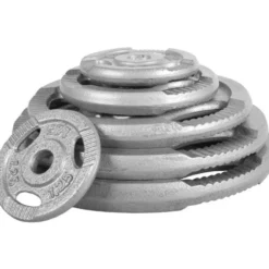 Gorilla Sports Langhantel Set Gusseisen Gripper 100 kg Silber New