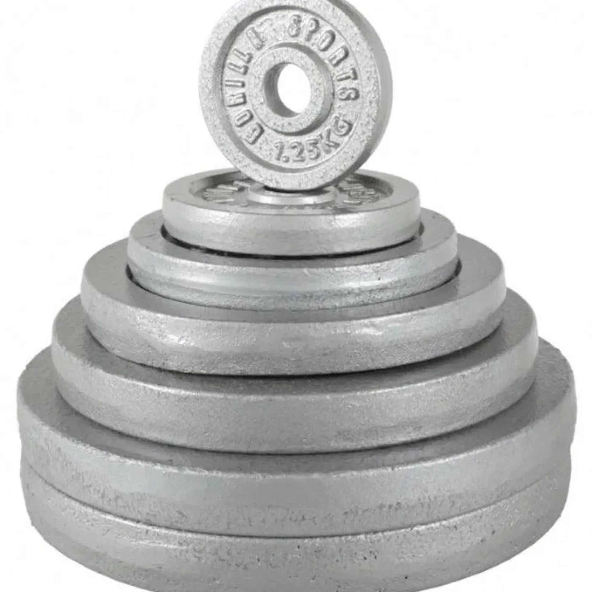 Gorilla Sports Langhantel Set Gusseisen 100 kg mit Verschlüssen Silber Outlet