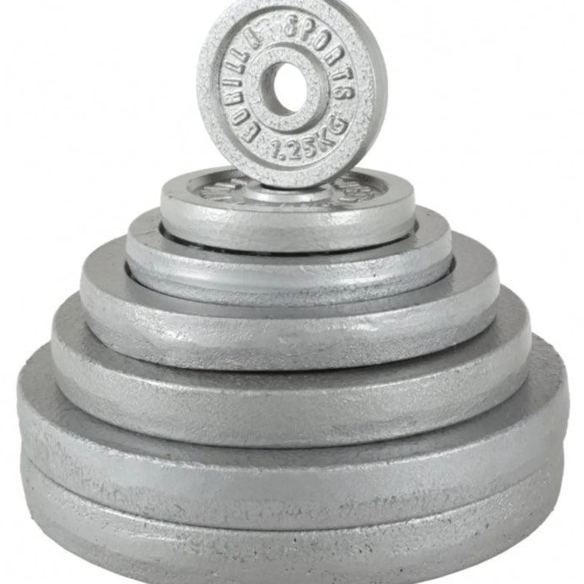Gorilla Sports Langhantel Set Gusseisen 100 kg mit Verschlüssen Silber Outlet