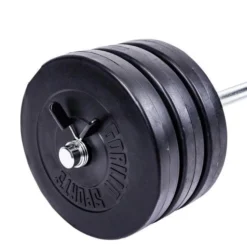 Gorilla Sports Langhantel Set Kunststoff 38 kg Schwarz / Silber Hot